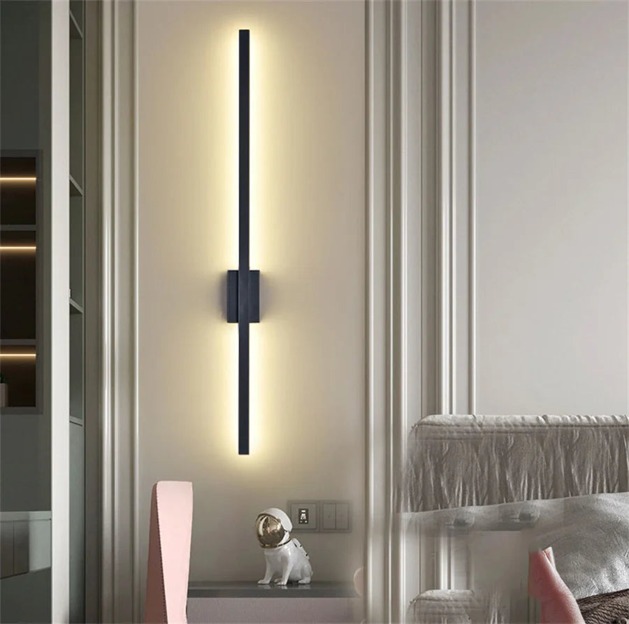 Kinkiet LED Minimalistyczny z Pionową Listwą