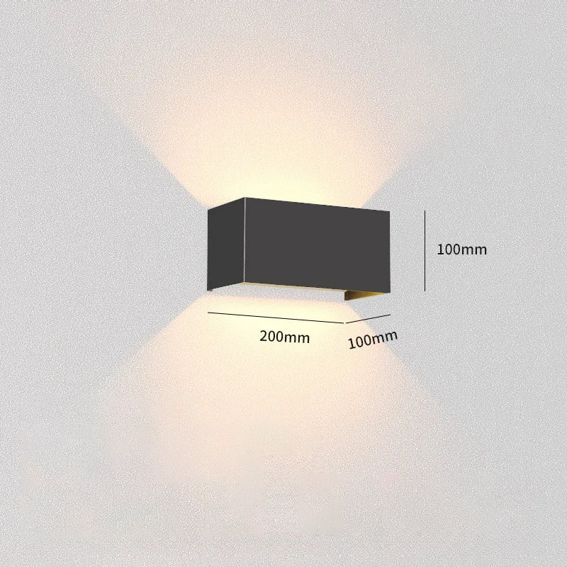 Kinkiet Minimalistyczny LED z Oświetleniem Góra-Dół - Czarny