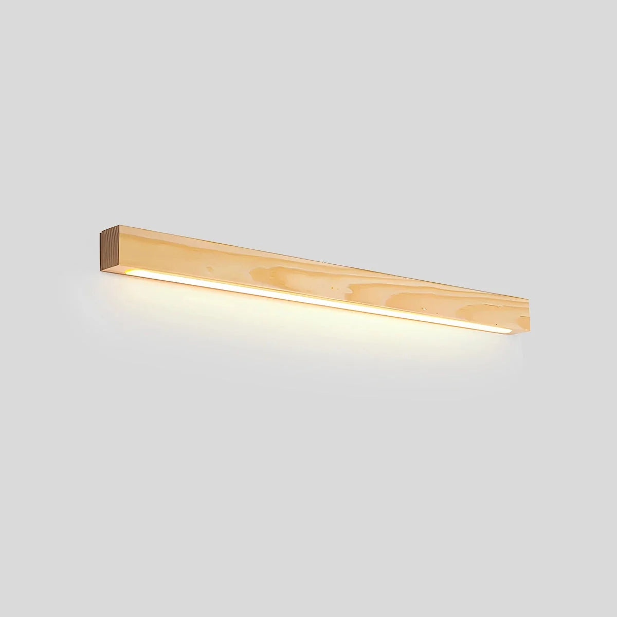 Kinkiet Liniowy Drewniany z Wbudowanym LED Minimalistyczny - Drewno