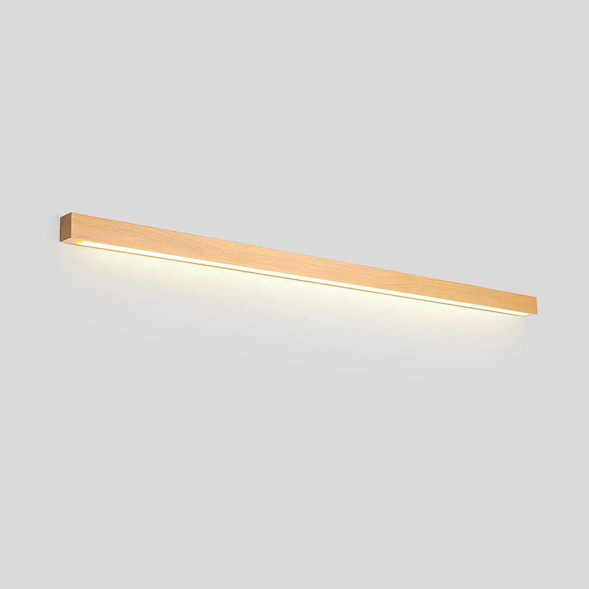 Kinkiet Liniowy Drewniany z Wbudowanym LED Minimalistyczny - Drewno
