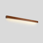 Kinkiet Liniowy Drewniany z Wbudowanym LED Minimalistyczny - Orzech