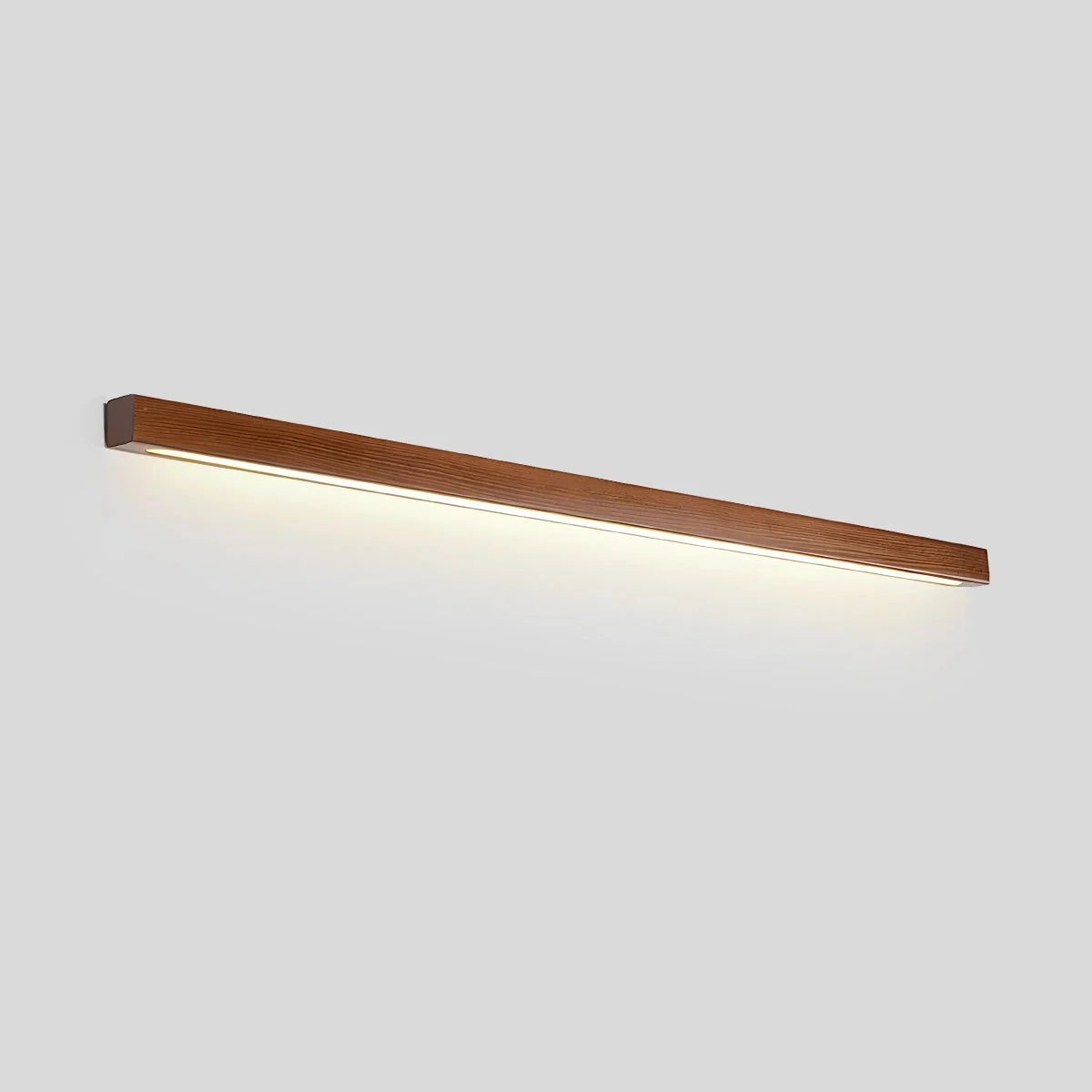 Kinkiet Liniowy Drewniany z Wbudowanym LED Minimalistyczny - Orzech
