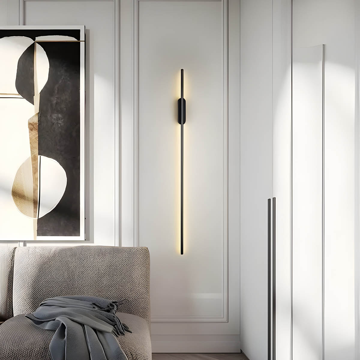 Kinkiet LED Liniowy Minimalistyczny z Okrągłym Mocowaniem - 5