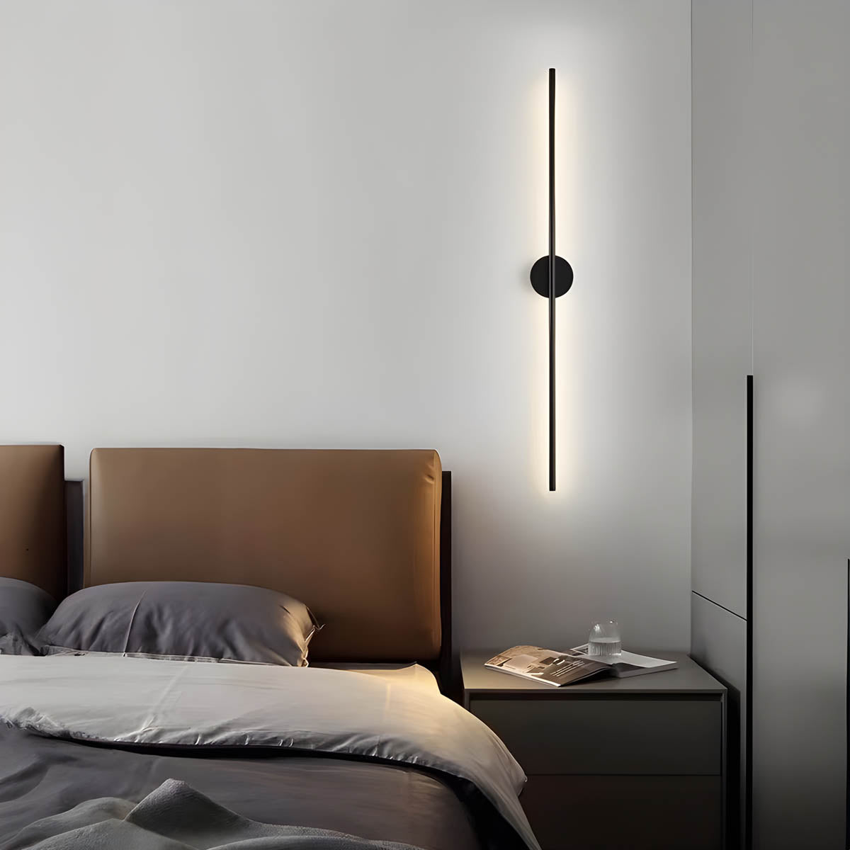 Kinkiet LED Liniowy Minimalistyczny z Okrągłym Mocowaniem - 7