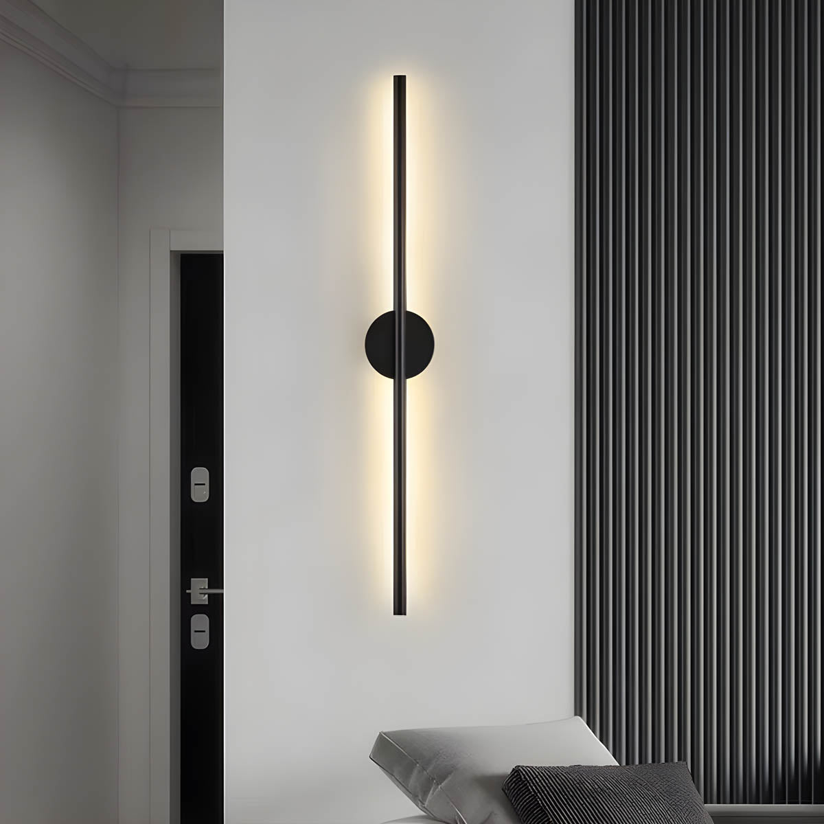 Kinkiet LED Liniowy Minimalistyczny z Okrągłym Mocowaniem - 8