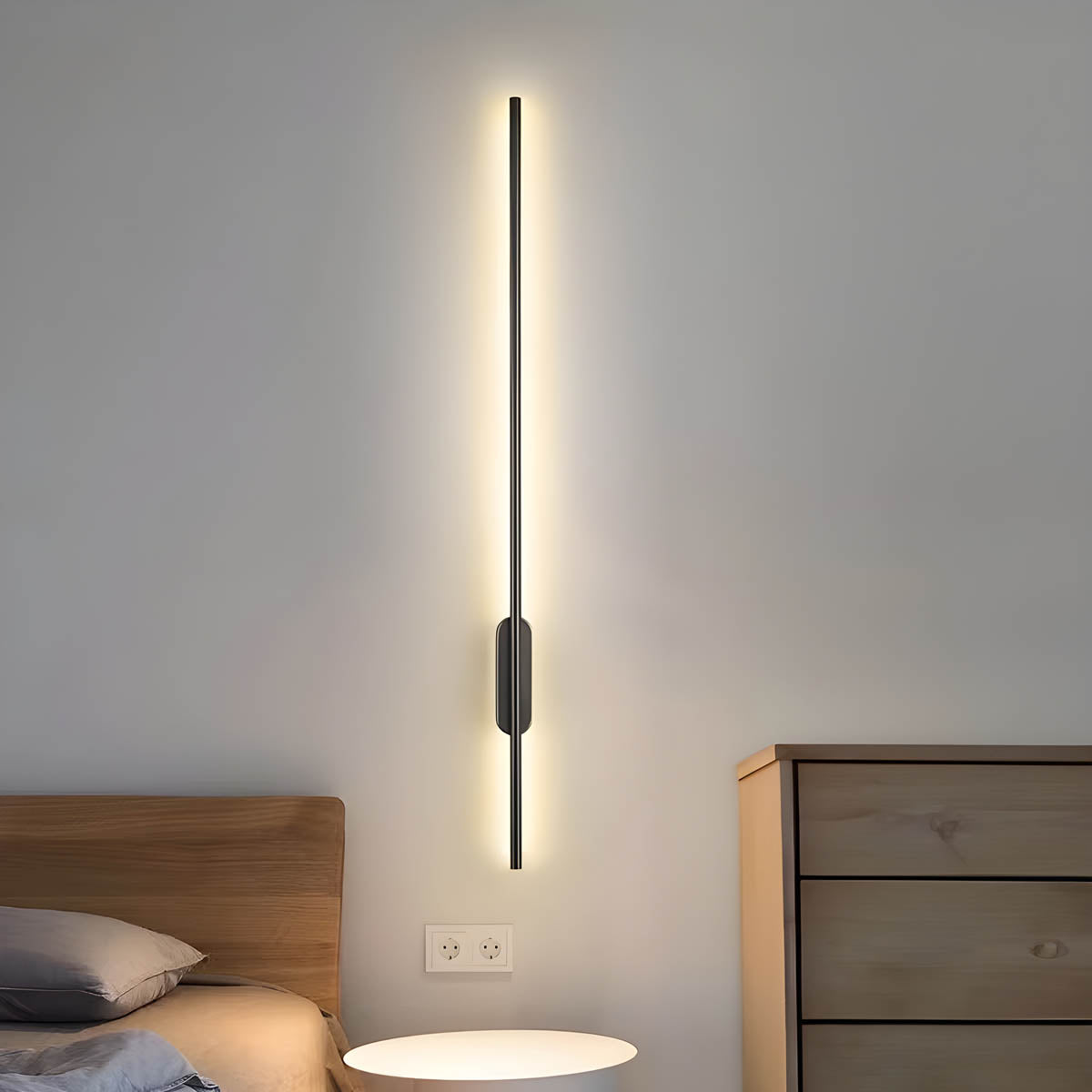 Kinkiet LED Liniowy Minimalistyczny z Okrągłym Mocowaniem - 9