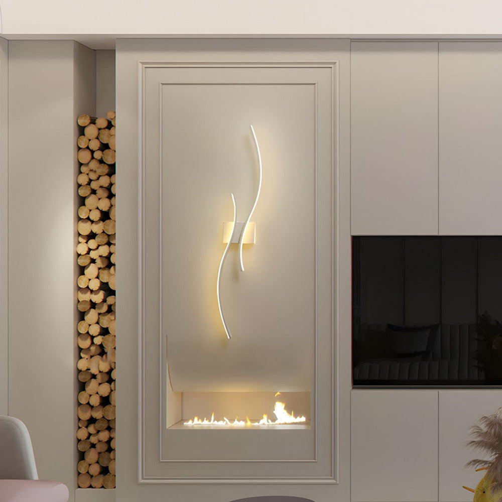 Kinkiet Nowoczesny LED Ściemnialny z Falistym Designem - Biały