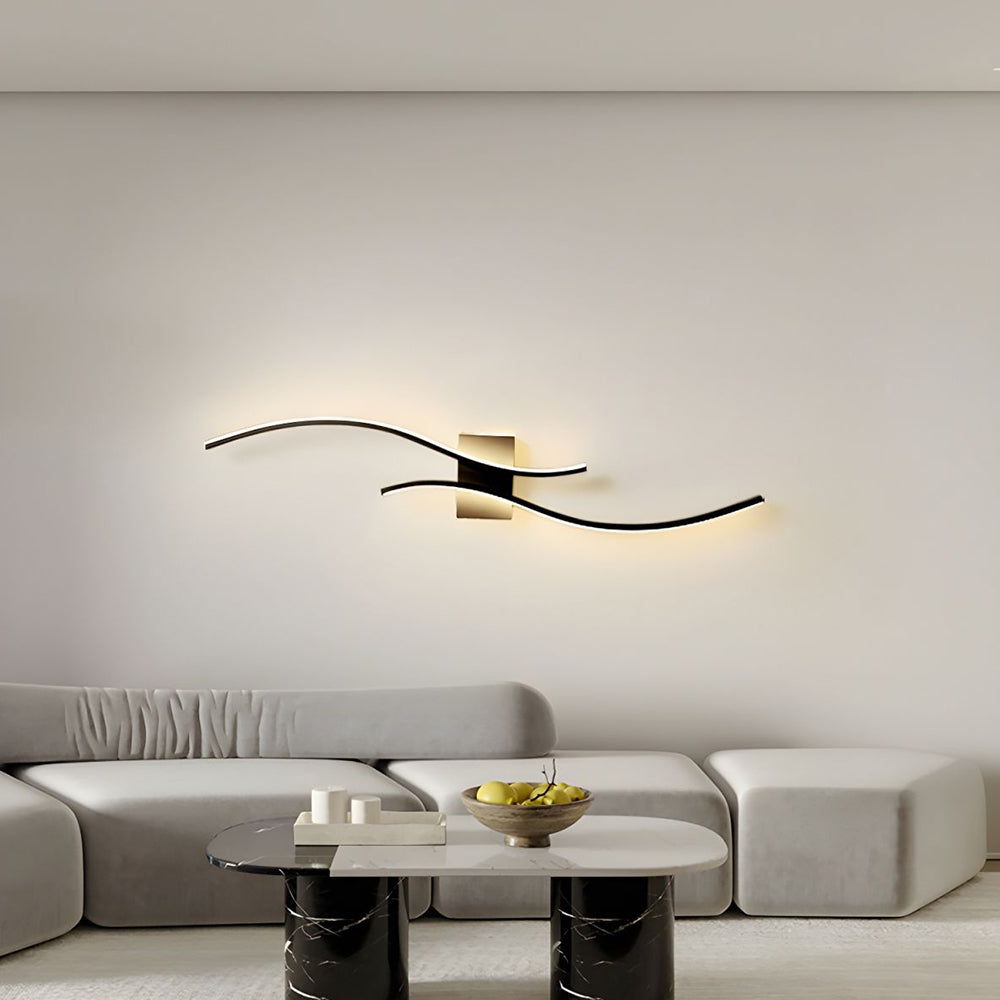 Kinkiet Nowoczesny LED Ściemnialny z Falistym Designem