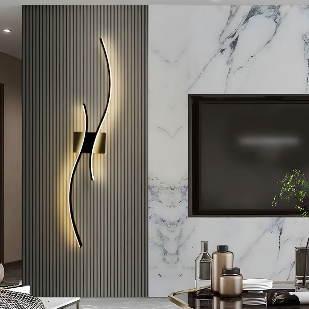 Kinkiet Nowoczesny LED Ściemnialny z Falistym Designem - 7