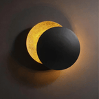 Kinkiet Nowoczesny Eclipse z Obrotowym Okrągłym Kloszem - Czarny/Złoty