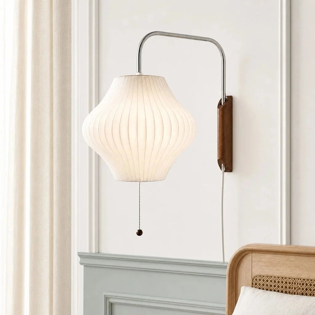 Lampa Wisząca Retro z Żebrowanym Kloszem Kulistym i Sznurkiem - 18