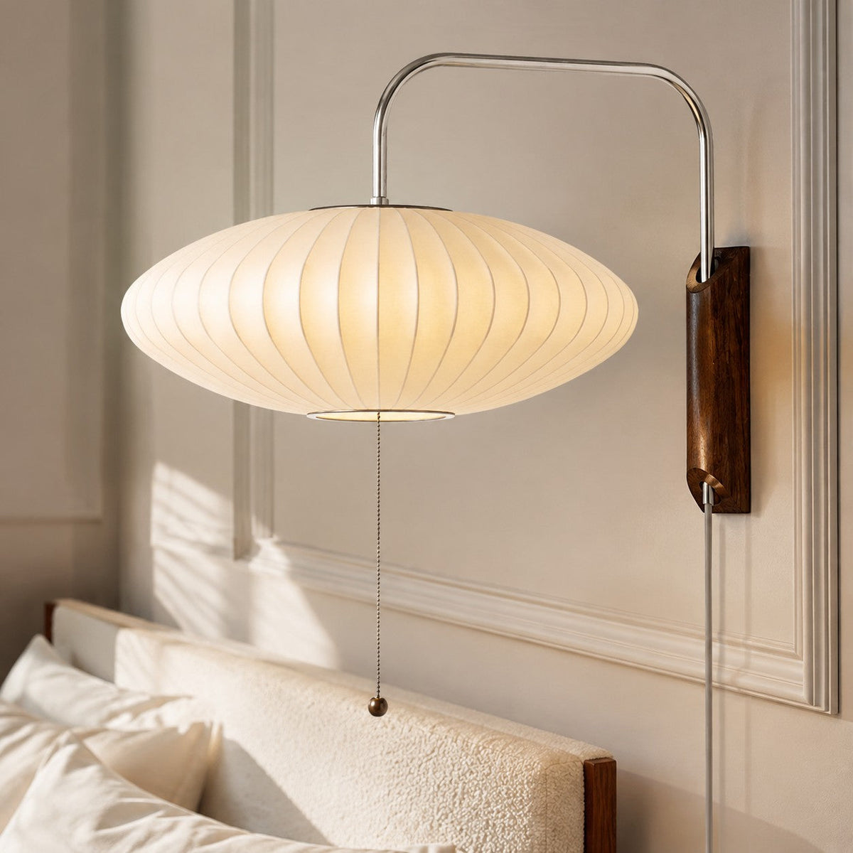 Lampa Wisząca Retro z Żebrowanym Kloszem Kulistym i Sznurkiem