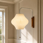 Lampa Wisząca Retro z Żebrowanym Kloszem Kulistym i Sznurkiem - 7