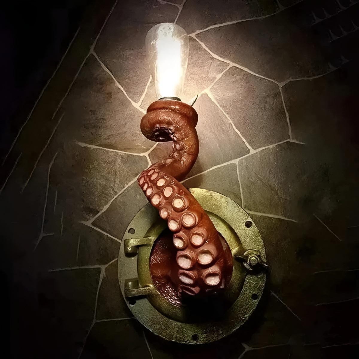 Kinkiet Steampunk z Mackiem Ośmiornicy i Patrzałką - 5