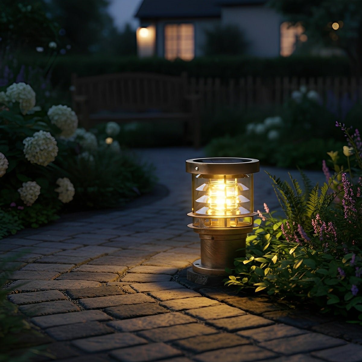 Lampa Ogrodowa Solarna Słup IP65 Warstwowy Klosz - 9