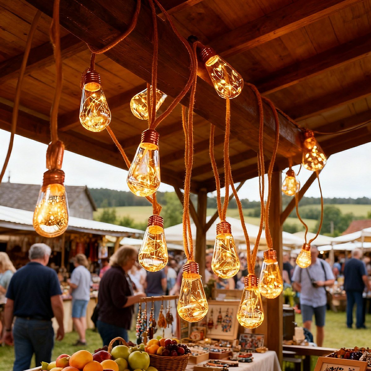 Girlanda Świetlna Solarna Edison z 20 Żarówkami LED - 4