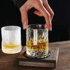 Szklanka do Whisky z Ręcznie Szlifowanym Wzorem Lodowca w Pudełku
