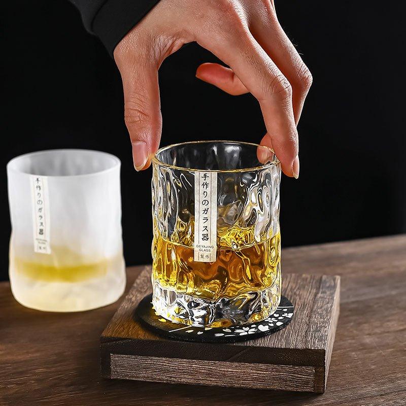 Szklanka do Whisky z Ręcznie Szlifowanym Wzorem Lodowca w Pudełku