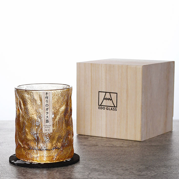 Szklanka do Whisky z Ręcznie Szlifowanym Wzorem Lodowca w Pudełku - 7