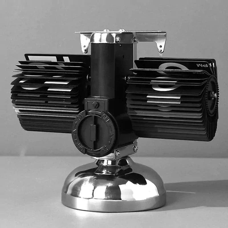 Zegar Stołowy Retro z Mechanizmem Flip na Metalowej Podstawie - 6