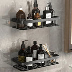 Półka Łazienkowa Samoprzylepna bez Wiercenia Czarna Srebrna - 9