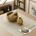 Zestaw do Matchy z Ceramiczną Miską, Bambusową Miotełką i Sitkiem - 12
