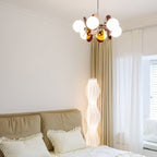 Żyrandol Retro z Kloszami Kulowymi i Kolorowymi Płatkami Akrylowymi - 3