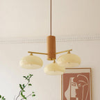 Żyrandol Retro z Okrągłymi Kloszami na Złotych Ramionach - 7